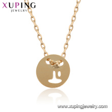 44937 Xuping 18k plaqué or style simple femmes collier de mode